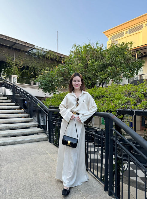 Women Collar Down Casual Shirts With Skirts and Belt Sets